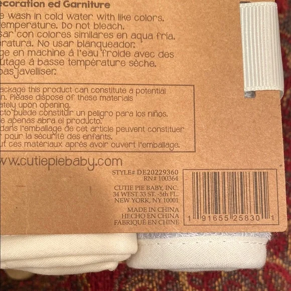 Chick Pea White and Blue Washcloths Set - Picture 4 of 4